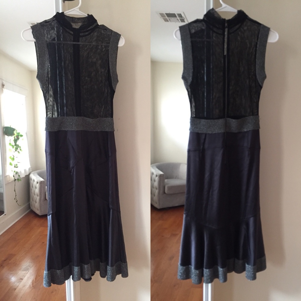 Dolce &Gabbana dress, black satin with mesh top